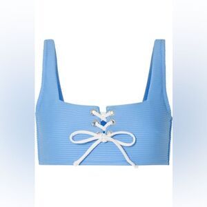 HEIDI KLEIN Cairns lace-up bikini top Blue Sz M